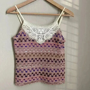 Free People Knit Crop Tank Top‎ Size XS